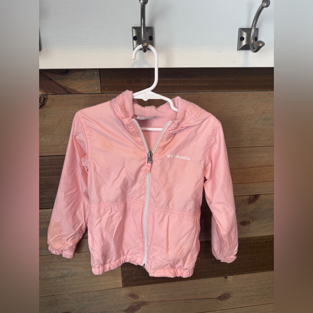 Girls Columbia Pink Rain Jacket Size 4T
